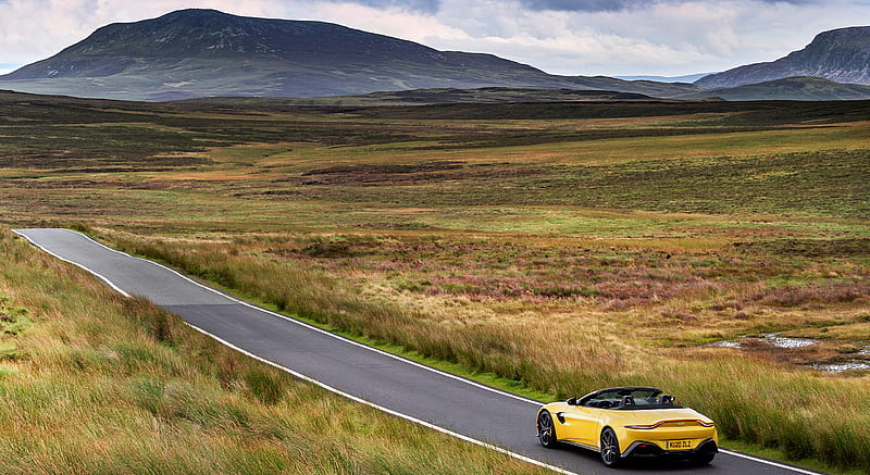 2021 Aston Martin Vantage Roadster (Color: Yellow Tang) - Rear Three-Quarter , car, HD wallpaper 2021 Aston Martin Vantage Roadster (Color: Yellow Tang) - Rear Three-Quarter , car, HD wallpaper