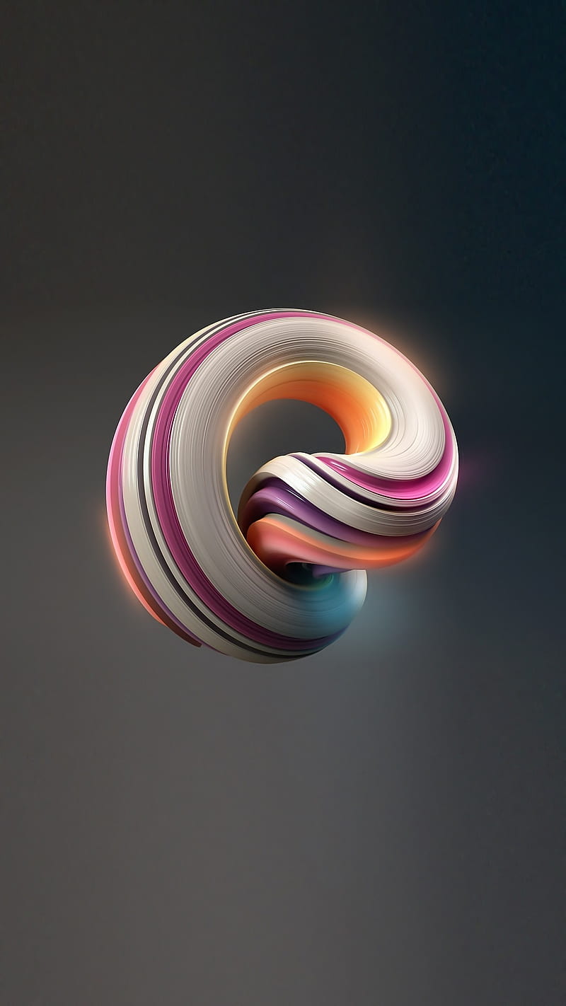 Abstract, 3d, color, colorful, dark, gris, miui, rainbow, spiral, xiaomi, HD phone wallpaper