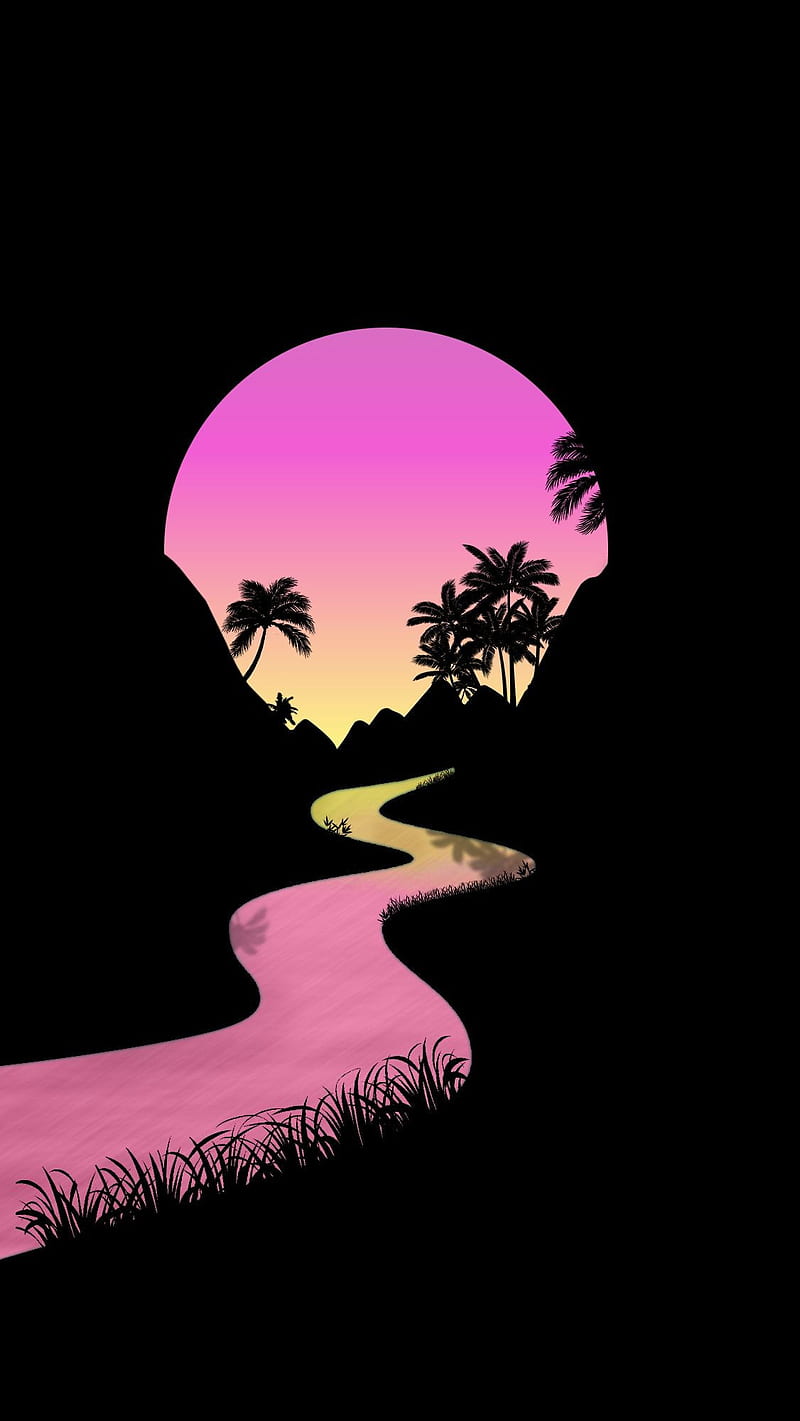 Palm trees, sun, sunset, sunsets, HD phone wallpaper