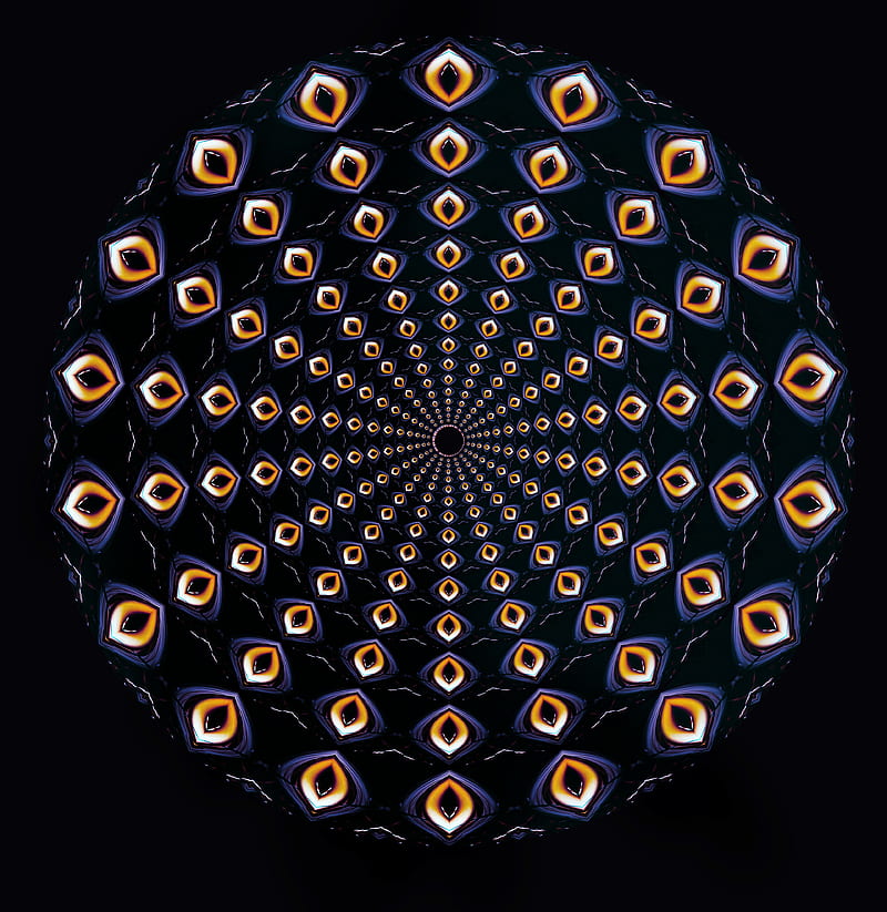 mandala, fractal, pattern, symmetry, abstraction, HD phone wallpaper