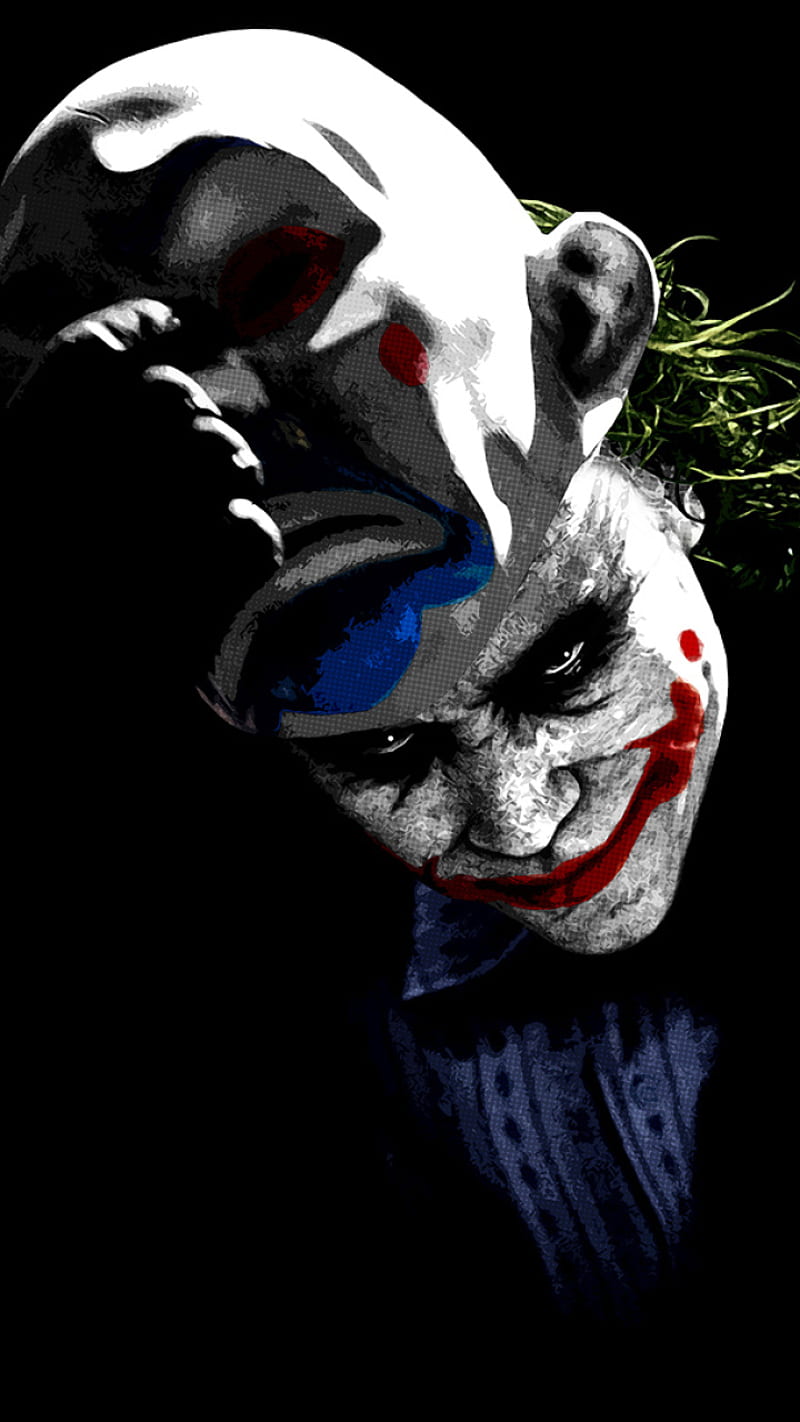 Joker , joker, batman, joker, joker, villan, heath, ledger, mask, scary, horror, HD phone wallpaper