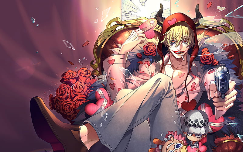 Donquixote Rosinante gun, manga, darkness, One Piece, HD wallpaper