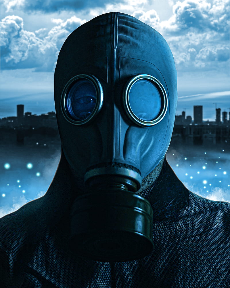 Blue oxygen , gas, mask, toxic, HD phone wallpaper