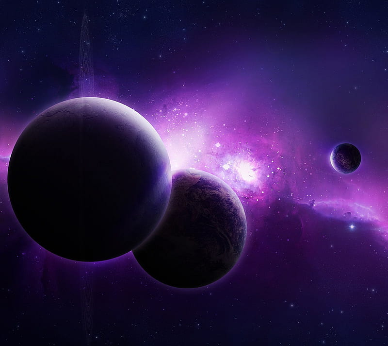 Purple Planets, nature, HD wallpaper