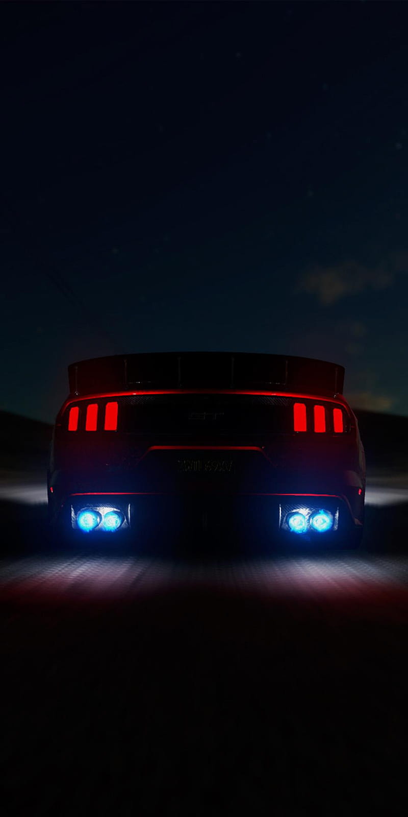 Supercar, black, game, led, mustang, over, phone, radio, red, ultra, view, HD phone wallpaper