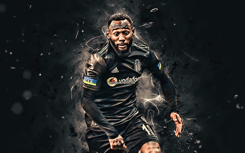 Georges-Kevin NKoudou, 2020, Besiktas FC, soccer, French footballers, Georges-Kevin Nkoudou Mbida, Turkish Super Lig, football, Besiktas JK, BJK, neon lights, HD wallpaper