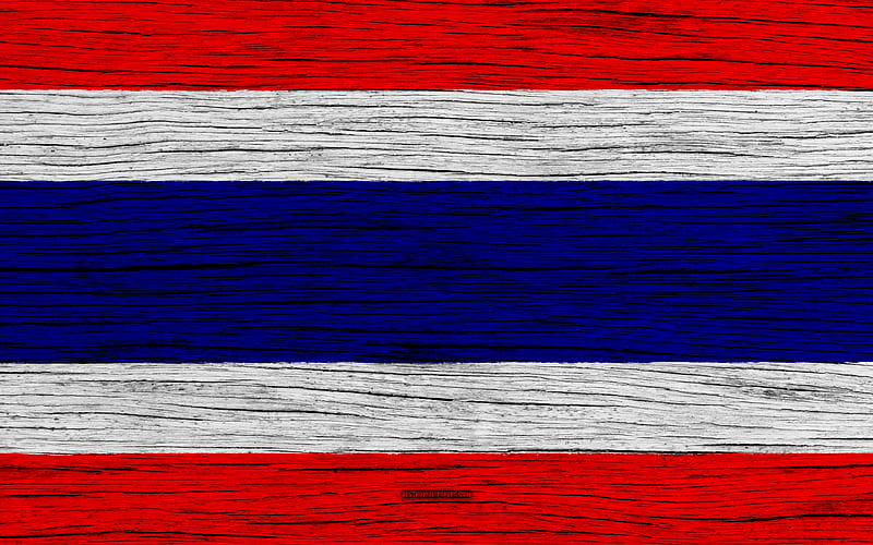 Flag of Thailand Asia, wooden texture, Thai flag, national symbols, Thailand flag, art, Thailand, HD wallpaper
