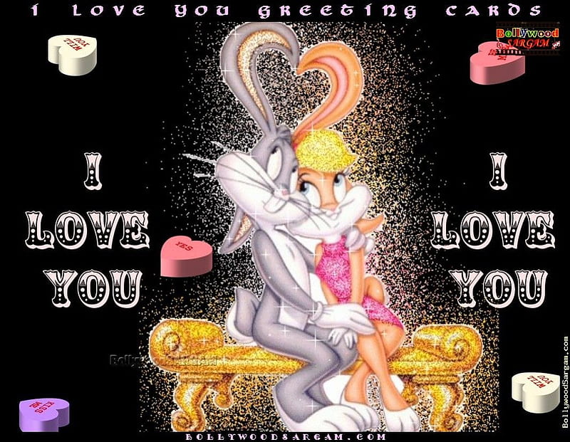 I LOVE YOU !!!!!!!!!, BUGS, BUNNY, YOU, GREETING, LOVE, CARD, HD wallpaper