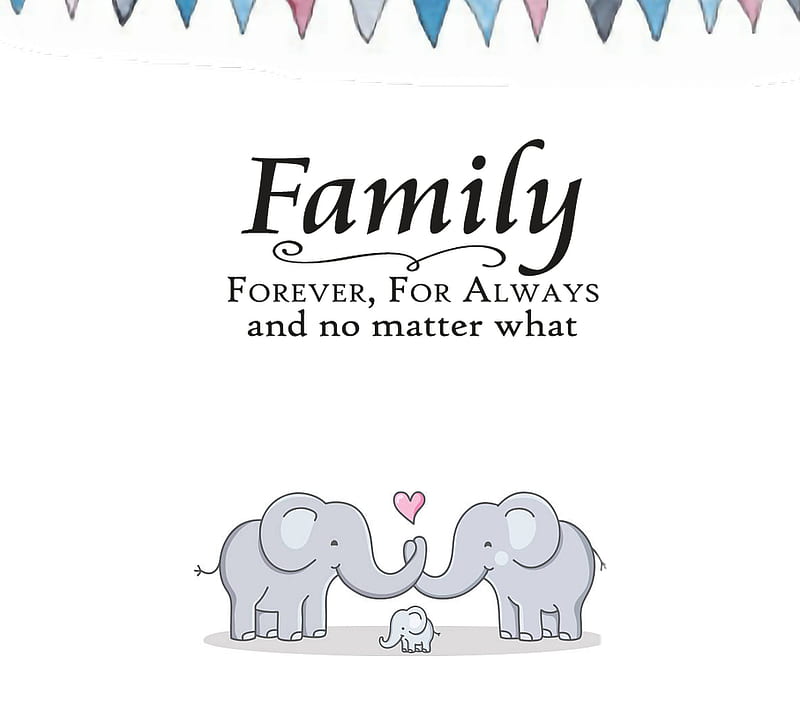 Family always, elephant, love, HD wallpaper