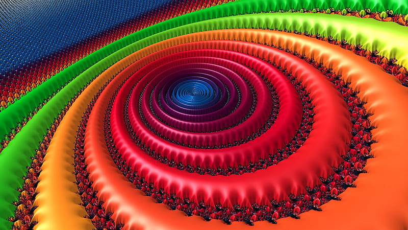 Multicolored Spiral Rotation Trippy, HD wallpaper