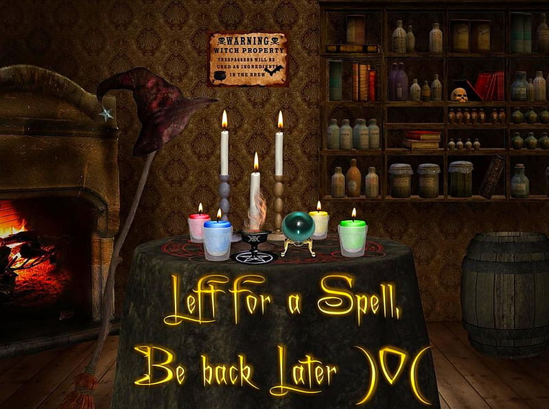 ~Left for a Spell~, Back Later, Sign, Out to Lunch, Wicca, Magic Shop, Witch, Magic, Gone, HD wallpaper