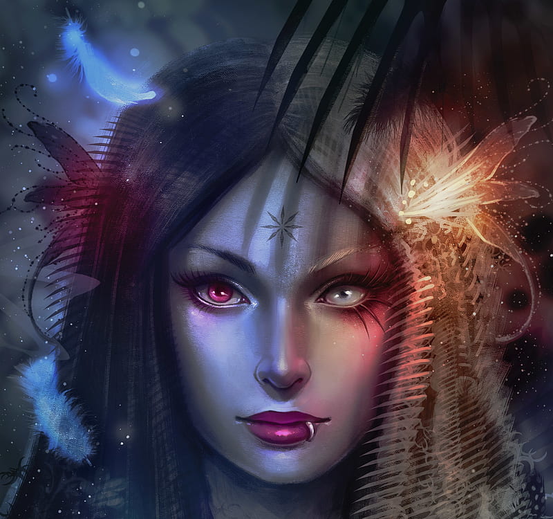 Storm Red Luminos Elisabeth Aarebrot Madsen Fantasy Girl Face