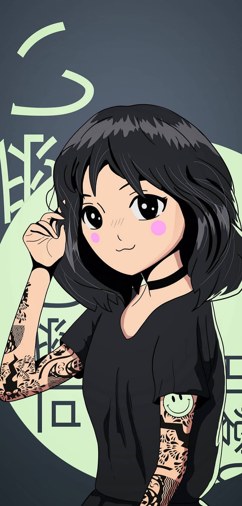 Anime Girl, anime, bonito, girl, gorgeous, tattoo girl, HD phone wallpaper  | Peakpx