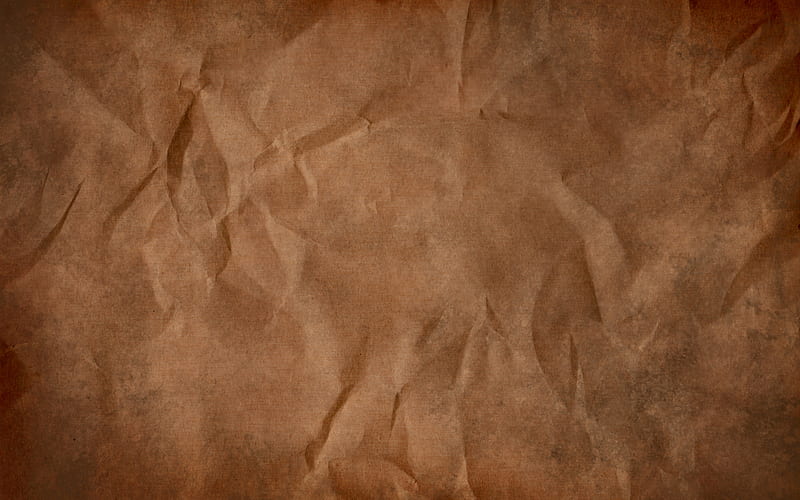 brown paper texture brown crumpled paper, macro, brown paper, vintage texture, crumpled paper, paper textures, brown backgrounds, HD wallpaper