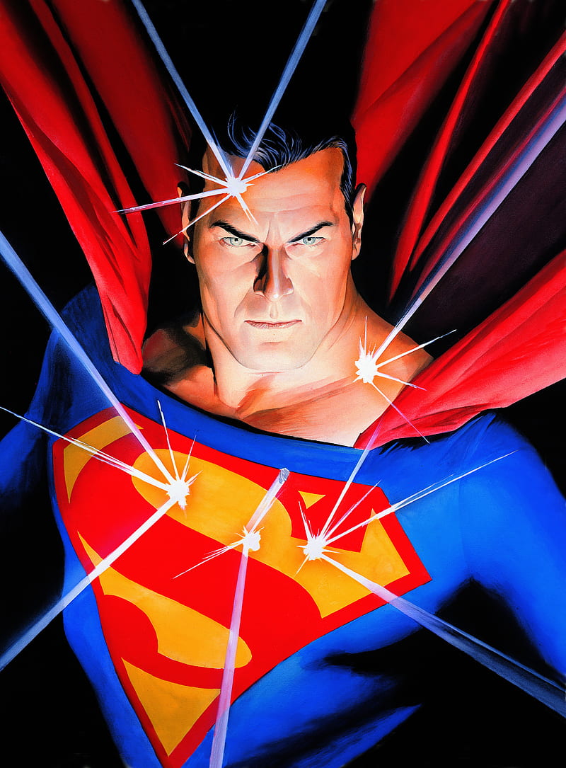 Alex Ross, Superman, looking at viewer, HD phone wallpaper