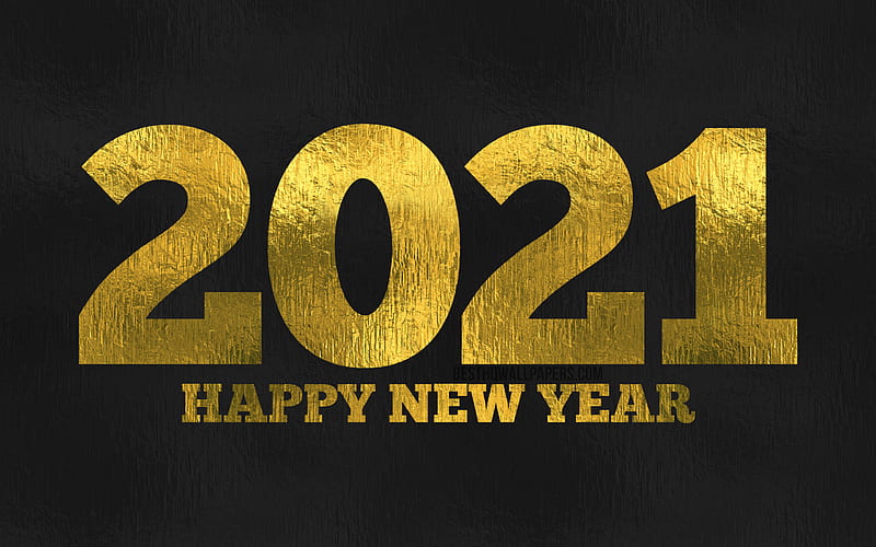 Happy New Year 2021, black foil background, 2021 golden foil digits, 2021  concepts, HD wallpaper | Peakpx