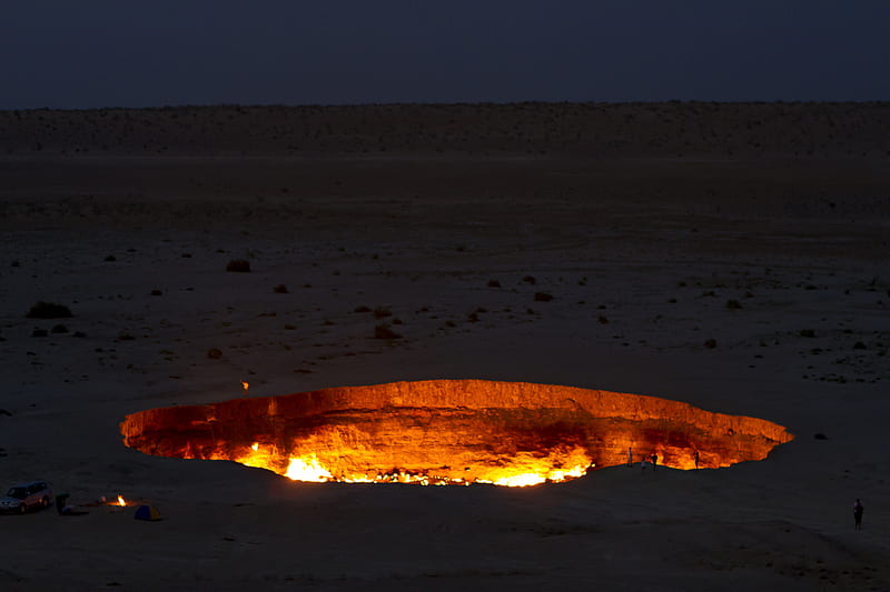 Earth, Darvaza Gas Crater, Turkmenistan, HD wallpaper