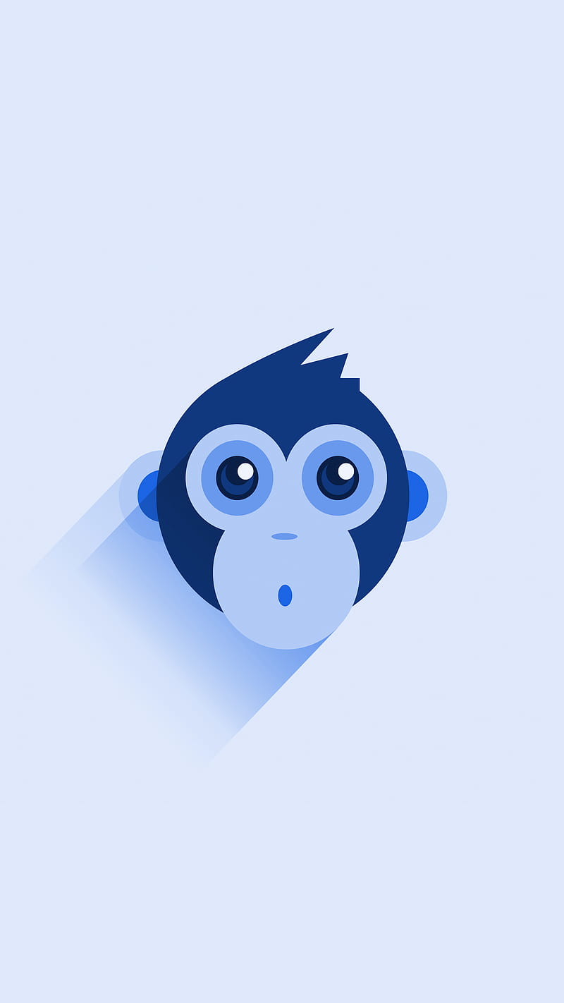 Blue Monkey, 929, baby, vector, white, HD phone wallpaper