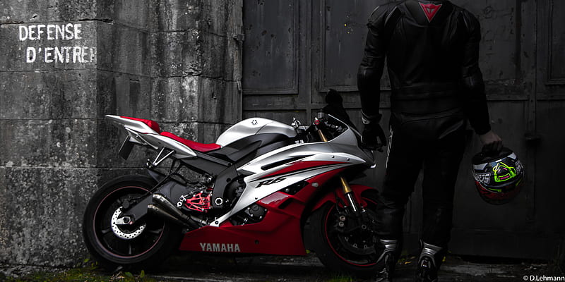 Yamaha R6 Rider, yamaha-r6, yamaha, bikes, HD wallpaper