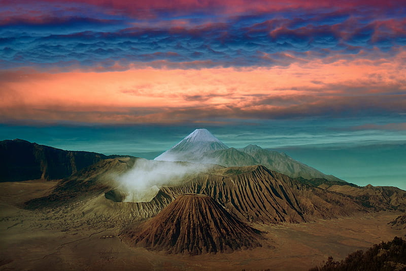 Volcano Landscape Clouds Scenic , volcano, landscape, graphy, clouds, HD wallpaper