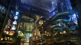 Cyberpunk City Night Sci-Fi 4K Wallpaper #4.1058