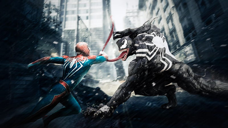 Venom Vs Spiderman , venom, spiderman, superheroes, artwork, digital-art, HD wallpaper