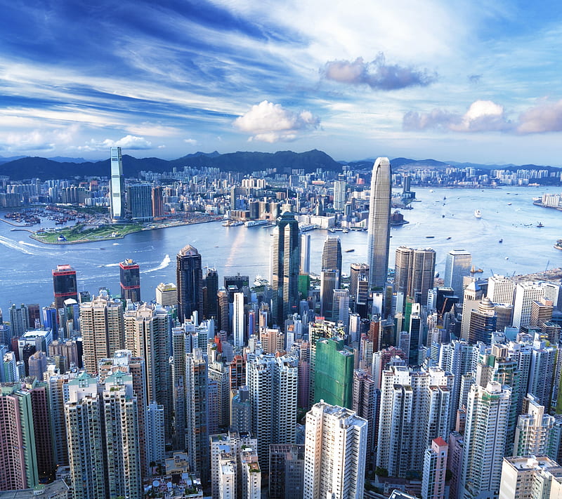 Hong Kong View, bonito, buildings, city hong kong, sky, skyscrapers, HD wallpaper