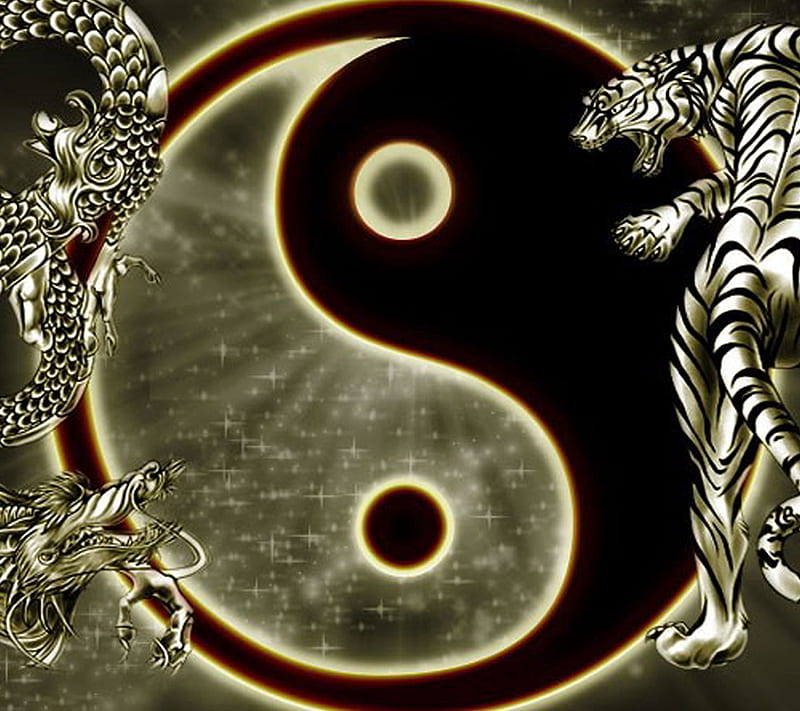 ying yang, HD wallpaper