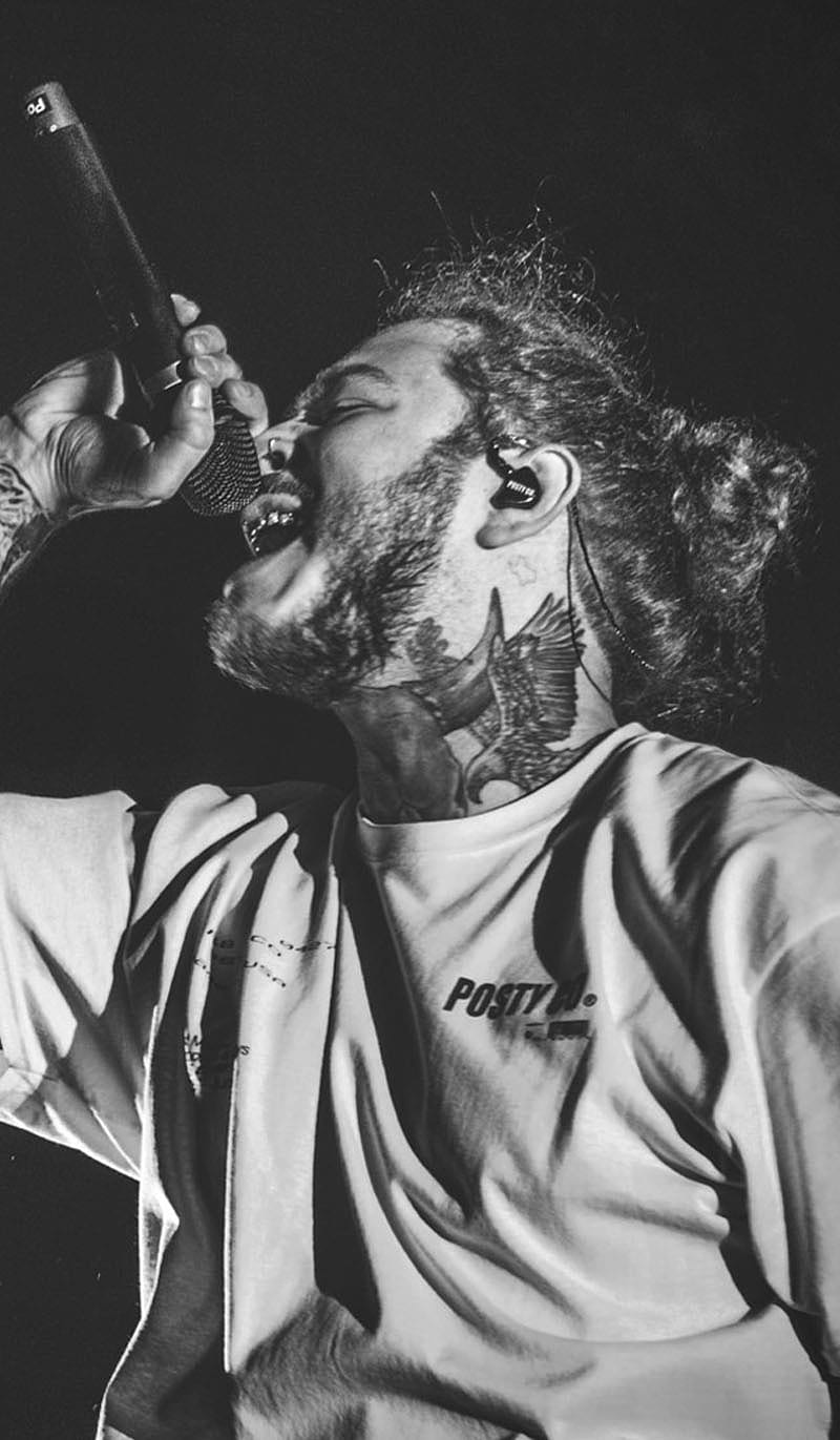 POST MALONE WALL, aesthetic, black, black and white, iphone, post malone, post malone , samsung, white, HD phone wallpaper