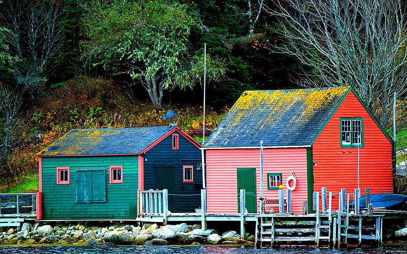 Canadian fishing village Blandford-Windows, HD wallpaper