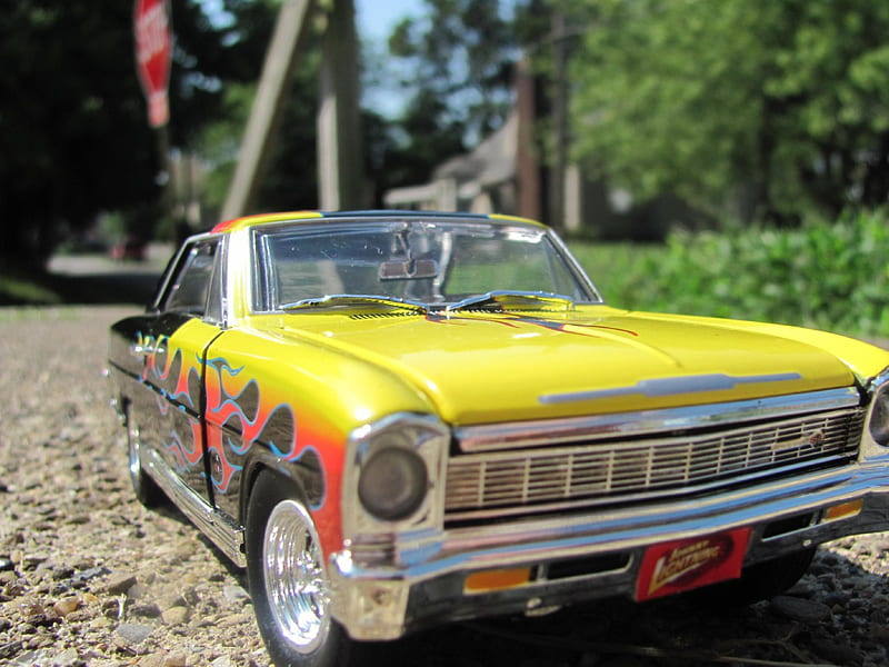 1966 Chevy Nova Diecast, diecast, 1966 chevy, 66 chevy, 66 nova, 1966 chevy nova, 1966 nova, HD wallpaper