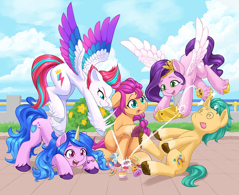 My Little Pony, My Little Pony: A New Generation, Sunny Starscout , Hitch Trailblazer , Izzy Moonbow , Zipp Storm , Pipp Petals, HD wallpaper