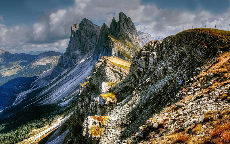 Puez-Geisler Nature Park, mountains, Dolomites, South Tyrol, Italy, Europe, HD wallpaper