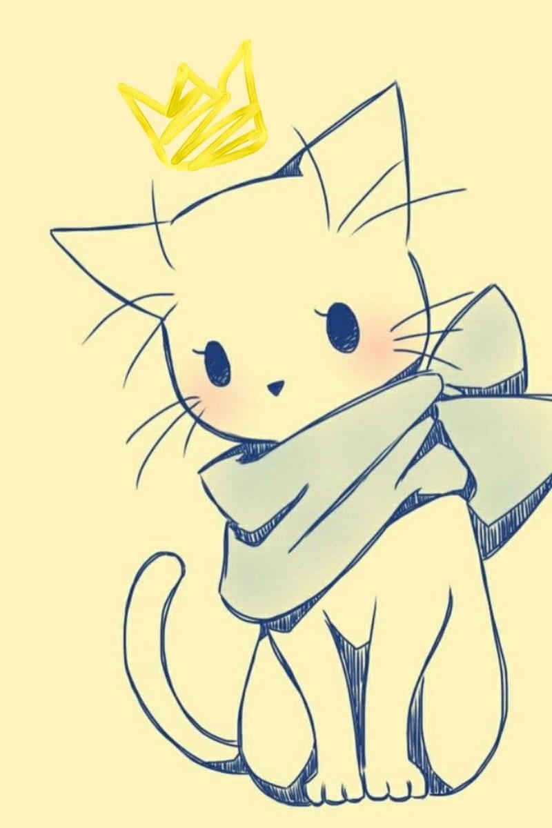 Cute anime cat drawing inactive ice feather  Illustrations ART street