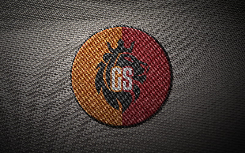 Galatasaray FC, embroidered logo, creative, Super Lig, fan art, lion, Turkish football club, emblem, football, soccer, Galatasaray SK, HD wallpaper