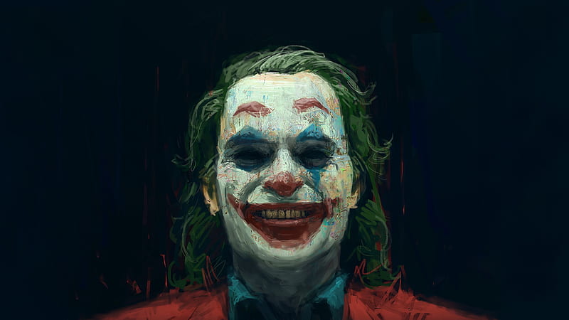 joker, batman, creepy smile, artwork, Movies, HD wallpaper