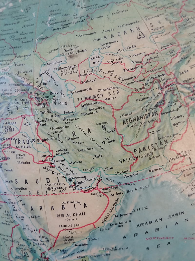 Middle East Map, afghanistan, blue, iran, iraq, istanbul, middle east, saudi arabia, travel, turkey, HD phone wallpaper