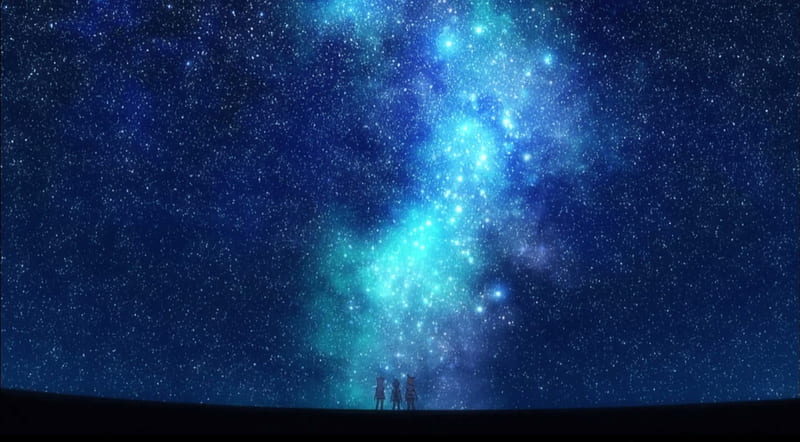 Galaxy Girls, stars, girls, anime, galaxy, HD wallpaper