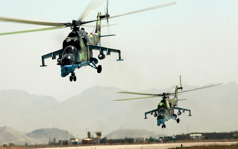 Afghan Mi, mi, guerra, gun, helicopter, HD wallpaper