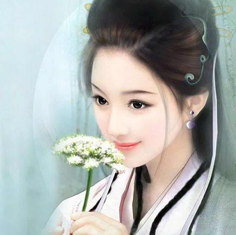 Serenity, pretty, divine, bonito, sublime, sweet, nice, beauty, long hair, gorgeous, female, lovely, girl, oriental, flower, chinese, lady, angelic, maiden, HD wallpaper