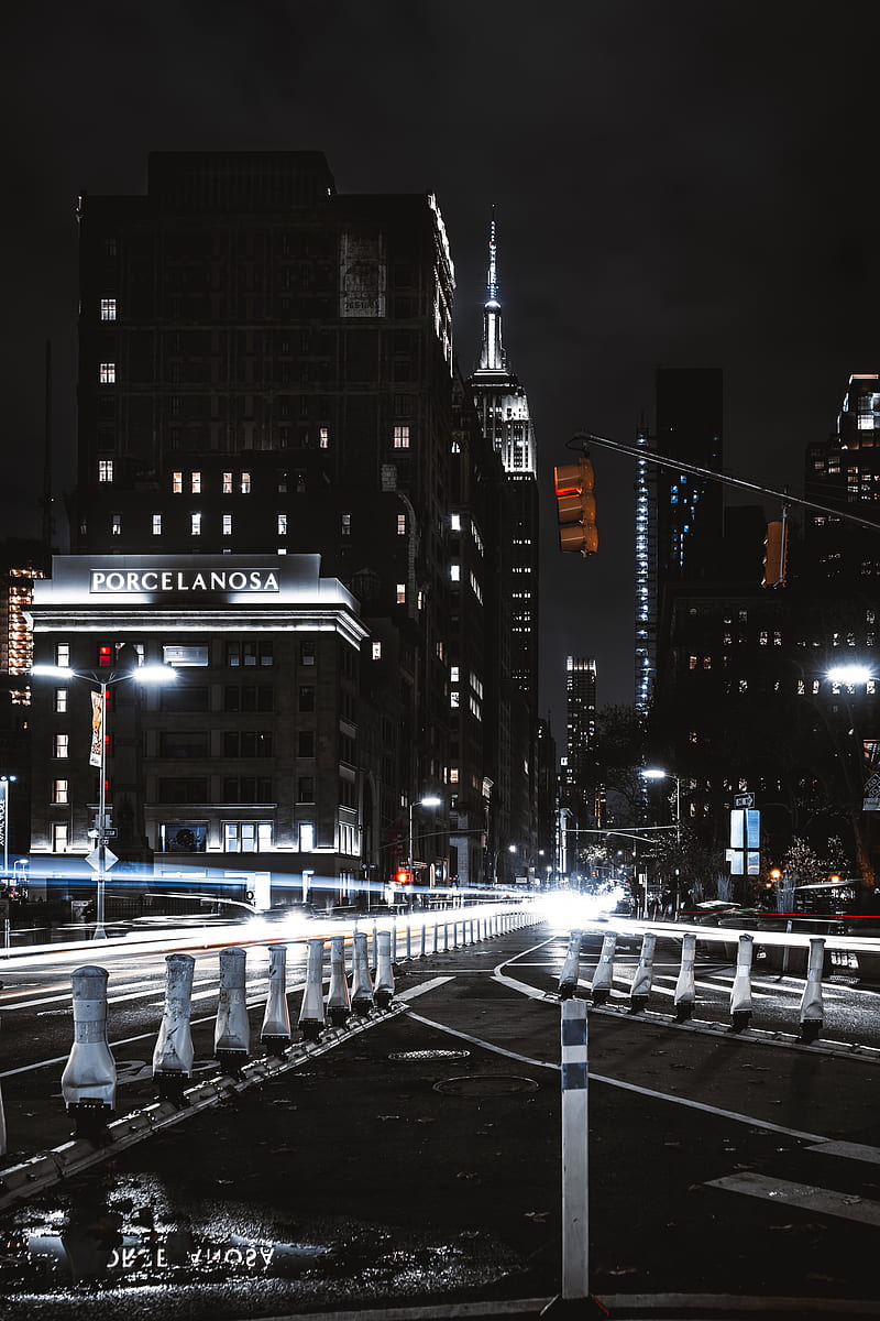 Night city, city lights, buildings, architecture, long exposure, HD phone  wallpaper | Peakpx