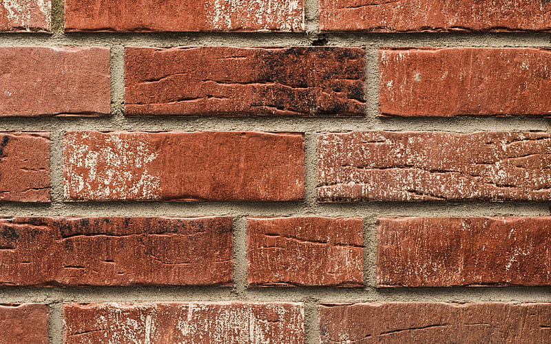 brown brick wall, brick texture, cement joints, masonry, brown bricks, stone texture, brick background, HD wallpaper