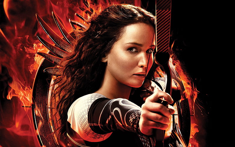 Katniss Jennifer Lawrence, jennifer-lawrence, movies, HD wallpaper