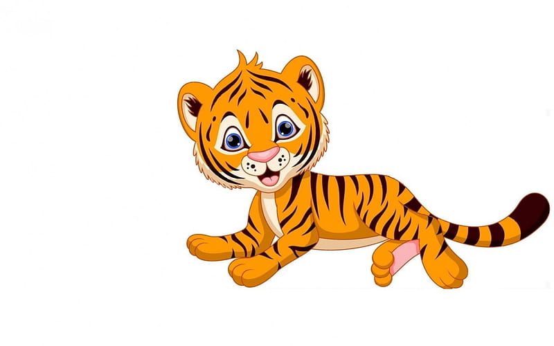 Little tiger, cute, orange, child, tiger, white, animal, card, HD wallpaper  | Peakpx