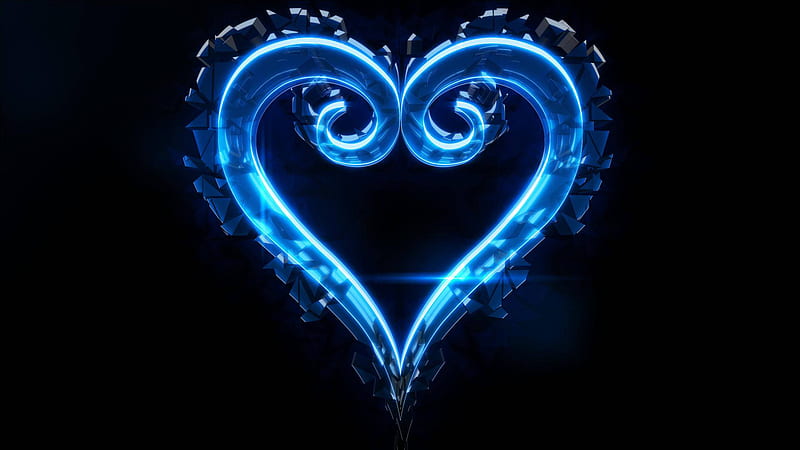Light Blue Heart, Black and Blue Hearts, HD wallpaper | Peakpx