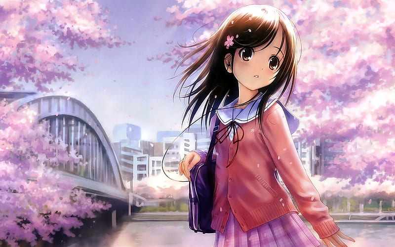 Girl Schoolgirl, Cute Anime Girl Nightcore, HD wallpaper