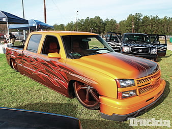 Show Truck, gm, lowered, custom paint, bowtie, HD wallpaper | Peakpx