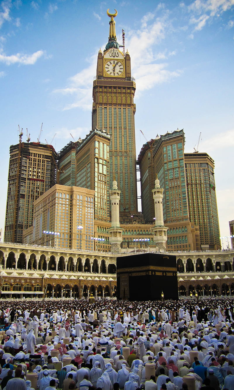 Mecca Clock Tower, islam, kabbah, mecca, HD phone wallpaper