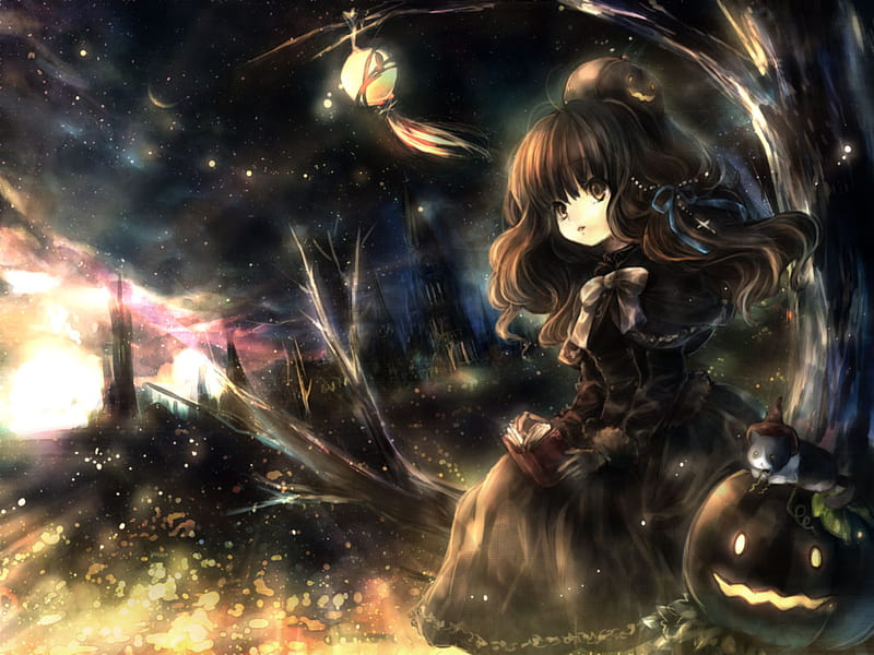 Dark Girl, hot, girls, anime, love, HD wallpaper