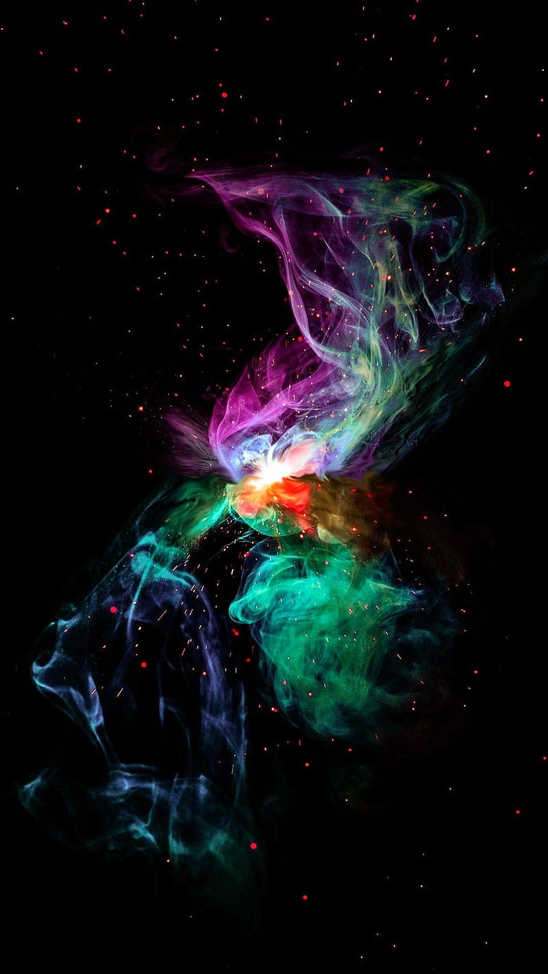 Abstract, amazing, amole, amoled, black, blue, cosmic, green pink, purple, red, space, super, HD phone wallpaper